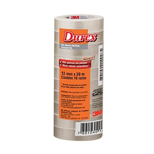 Durex, 3M, Fita Adesiva, Transparente, 10 unidades