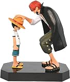 Anime Luffy Figure, One Piece Figure Shanks Touching Luffy Figure Anime Action Figure Collection Sta