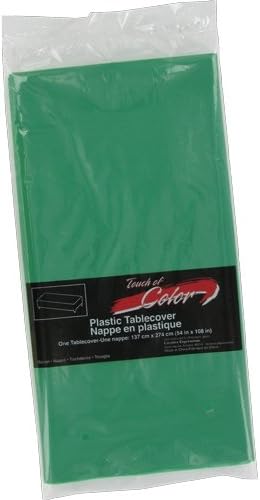 Emerald Green Plastic Tablecover 54" x 108" Solid 12ct