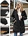 RITOSTA Winterjacke Damen Lang Fleece Gefüttert Steppmantel mit Kapuze Warm Parka Damen-Jacken Puffer Mantel Herbst Winter Hooded Jacket Kapuzenjacke Wintermantel mit Taschen(Schwarz,M)