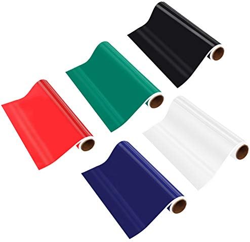 Belle Vous Red, White, Green, Blue & Black Self Adhesive Vinyl Roll -30cm x 3 m / 12 inches x 10 feet- Permanent Wrap for Arts & Crafts Signs Scrapbooking Silhouette Cameo Die Cutters & Vehicle Decals