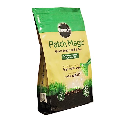 Miracle-Gro Patch Magic Grass Seed, Feed and Coir 1.5kg - 20 patches, Green