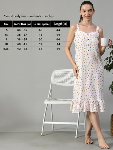 Image of Women Printed Cotton Nighty Nightdress Maxi S /M /L /XL /2XL.