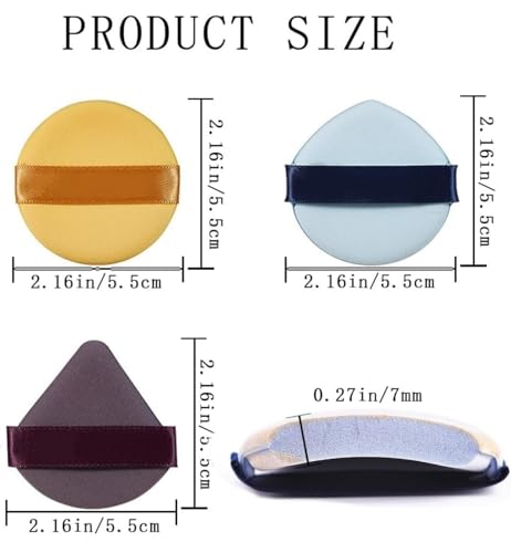 Image of 7 Pcs Beauty Blender with Storage Box Makeup Sponges, Air Cushion Powder Puff Beauty Tools Women Professional Cosmetic Puff with Box Powder Sponge Dry & Wet Use (Multicolor)