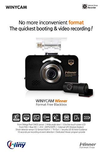 New WINNER-2CH 16GB 1080P 2 Channel Car Black Box/Car DVR Recorder, Full HD, G Sensor, 16GB SD Card Included