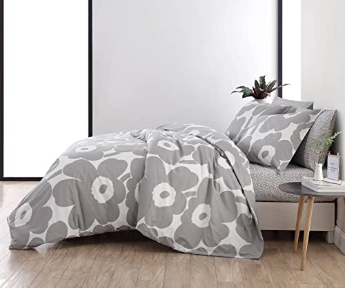 Marimekko - Queen Duvet Cover Set, Cotton Bedding with Matching Shams & Botton Closure, All Season Home Decor (Unikko Grey, Queen) - Image 3