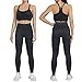 2 Pièces Femme Tenue D'entraînement Pour Survêtement Leggings de Yoga Sans Couture et Soutien Gorge de Sport Extensible Ensemble de Sport Femme Été Casual Vêtements pour Pilates Fitness e Gym