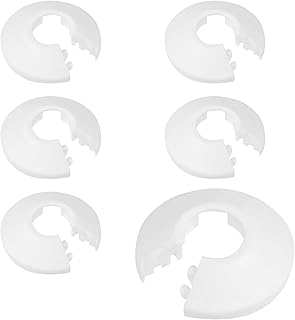 6pcs Water Pipe Covers 15mm Plastic Radiator Pipe Covers Pipe Collar,Radiator Pipe Collars White Pipe Cover Collar Radiator Pipe Covers Sleeves Heating Pipe Covers for 15mm Diameter Pipe Decoration