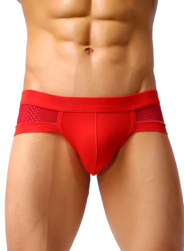 Men's Sexy Mesh Underwear Briefs Soft Low Rise Bulge Pouch Underwear2