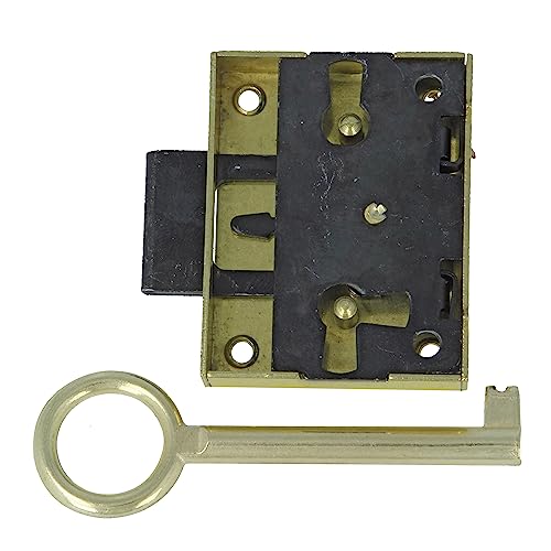 Amig - Einbauverschluss für Möbel | 35 mm Einlass | Inklusive Schlüssel | Verschlusssystem für Tische, Schränke und kleine Möbel | Mattgoldenes Messing.