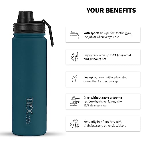 720°DGREE Vaccum Insulated Water Bottle + Infuser “noLimit“, 710ml, Leakproof, BPA-Free, Thermo Stainless Steel Flask - Image 2