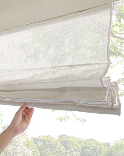 Chicology Roman Shades, Window Treatments, Window Shades for Home 23" W X 64" H, Pacific White (Semi-Sheer/Light Filtering) - Image 2