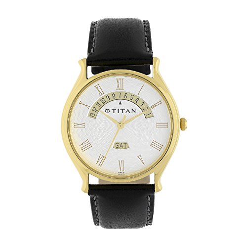 Titan Homme 1482yl01 Contemporain Bracelet Cuir Noir Watch