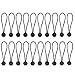 Lot de 20 cordes élastiques pour bâche à boules - Noir - Avec sangle à boules - Pour trampoline - Utilisées pour le rangement de câbles et auvents