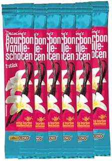 DECOCINO Bourbon Vanilleschoten Set 6x2 Stück- natürliche Vanilleschoten