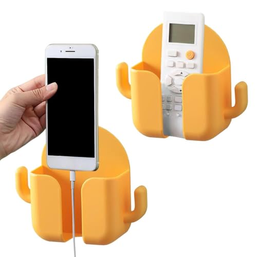 Image of FreshDcart FDCA665 Self-Adhesive Phone Charging Stand Wall Mount Mobile Holder with 2 Hook Mobile Phone Charger,Phone Holder for Bedroom Kitchen Office (Random Color,Pack of 2)