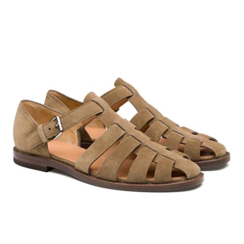 Image of European and Amenrican Mens Fisherman Sandals,Summer Leather Casual Baotou Breathable Fisherman Shoes.