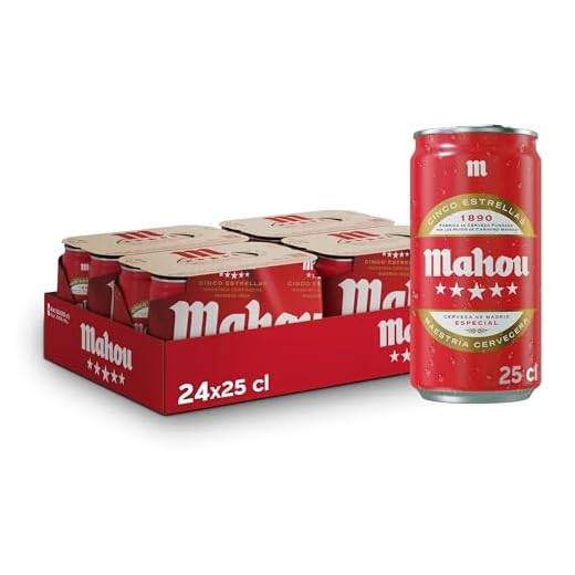 Mahou 5 Estrellas Cerveza Especial Dorada Lager, Sabor 5 Estrellas, 5,5% Volumen de Alcohol, Pack de 24 Latas x 25 cl