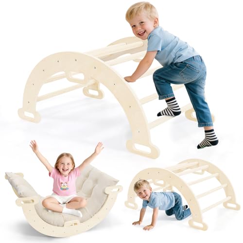 nmoiww Klettergerüst für Kleinkinder, Kletterleiter aus Holz...