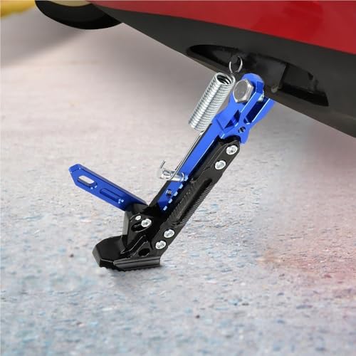 Support de stationnement moto avec béquille réglable portable à roues - 6