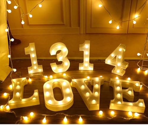 Image of DesiDiya LED Marquee Number Light Sign - Illuminated Decorative Wall Hanging for Birthday, Anniversary & Party Decor (Number-4)