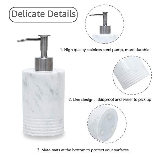 Jimei Marble Soap Dispenser With Stainless Steel Pump For Bathroom Kitchen Countertop thumb #2