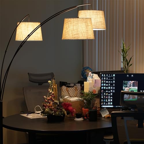 Kira Home RV-F0388-OB-WT Akira 79 Inch 3-Light Modern Arc Floor Lamp thumb #4