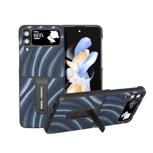 Coque cuir PU Samsung Galaxy Z Flip 4 finition premium tendance bleue
