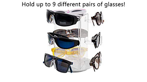 Marketing Holders Rotating Eyewear Counter Display Stand Spinning Sunglass Or Eyeglasses Rack Holds 9 Pair Spin Around #TOP4