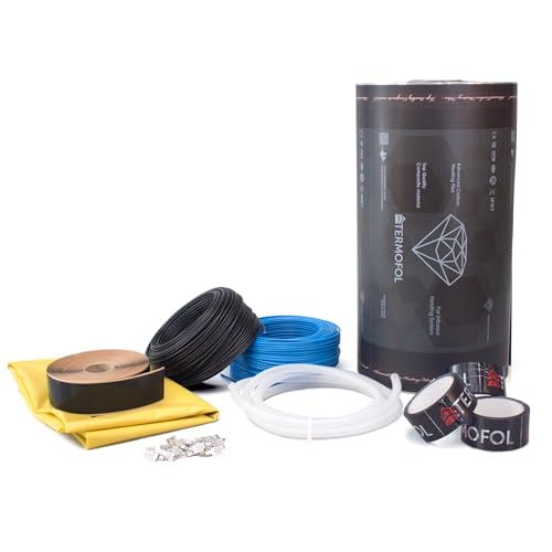 Kit completo de lámina calefactora infrarroja 230 V (80/140/220 W/m²) TERMOFOL DIAMOND para calefacción de suelo, pared y techo con termostato Wi‑Fi TF‑H7