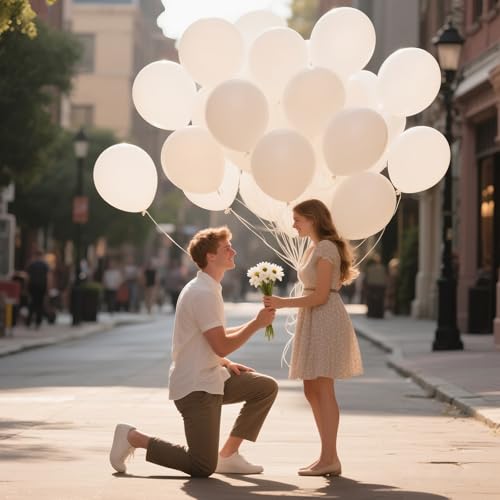 Image of Sand White Latex Balloons 12 Inch 100 Pack Matte Latex Balloons for White Theme Birthday Party Wedding Baby Shower Decorations