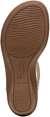 SOUL Naturalizer Womens Solo Strappy Flat Sandal, Warm Silver, 6 US | Image 6