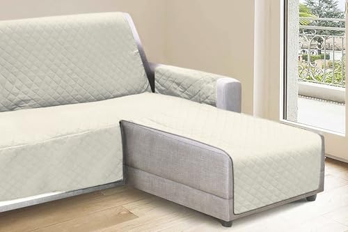 Galileo Funda para sofá de 3 plazas con Chaise Longue Reversible Derecha/Izquierda, Impermeable, Antimanchas, 240 x 305 cm, Sibila