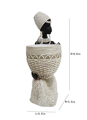 Lescafita African Statues And Sculptures For Home Decor, Tribal Art Figurines For Living Room Decorations, Gold Vintage Aesthetic Ornament For Bookshelf And Tables, Housewarming Gifts For Women #TOP1