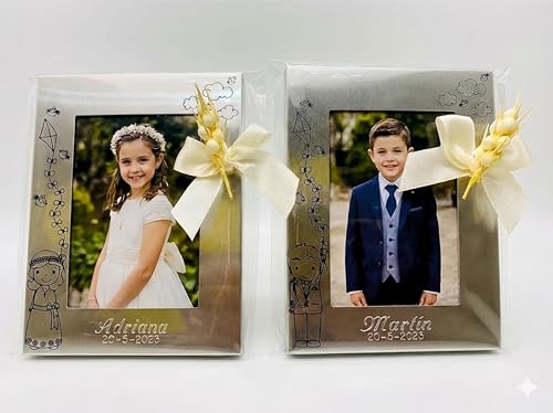 Artículos para fiestas | Regalosdebodaonline Portafotos Marcos Primera Comunión Niña Niño Grabados Pack 5 Unidades Pequeños Decorados