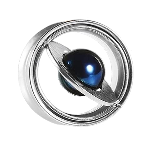 Pierced Republic Planet with Rings Ear Plugs - Pair of Stainless Steel Ear Gauges - 5 Size Options (0 Gauge (8mm))
