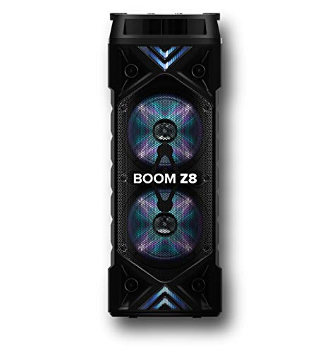 ZIZO Boom Z8 Wireless Speaker with Karaoke, MicroSD/USB Playback, Line-in Port, 4500mAh Rechargeable Battery, 40W Output (Black)