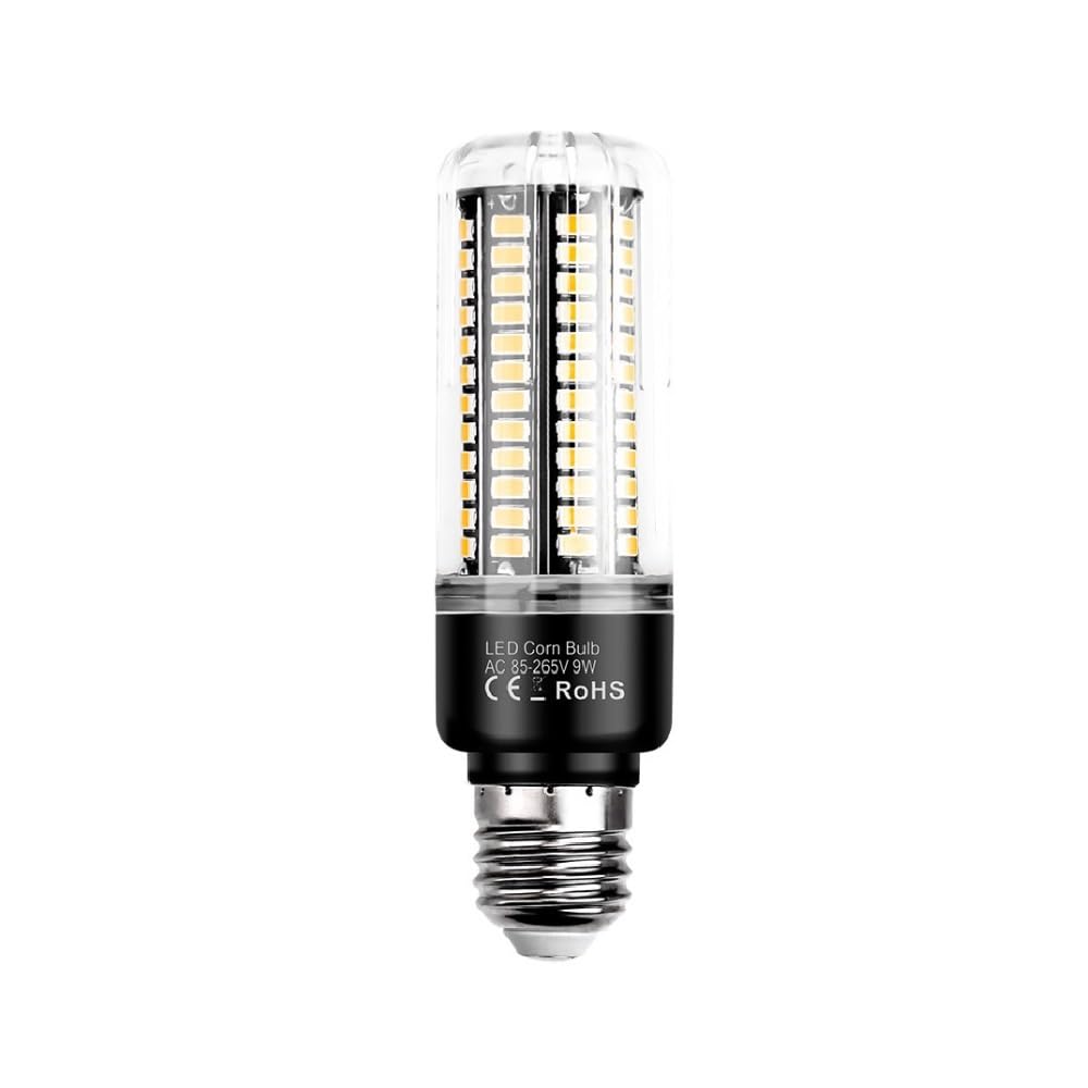 fengyan Casa bombillas, Paquete de 10 bombillas LED de maíz E27/E14 AC220V lámparas de escritorio for mesa focos interiores for el hogar Familiar Lámpara(Warm White,E27 9W 108LEDs)