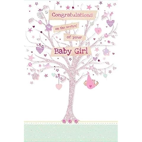 Baby Girl Newborn Card with Envelope Cover