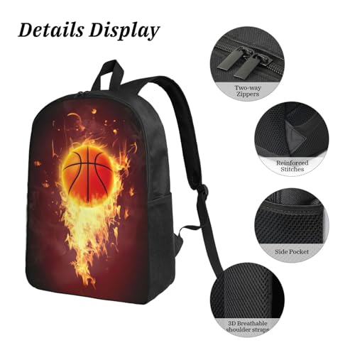 Mochila escolar ligera con estampado de baloncesto EdWal e incluye lonchera a juego 5