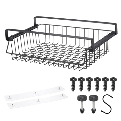 Étagère coulissante en métal YOKIVE tiroir autocollant suspendu sans perçage pour table