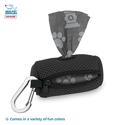 Image of Best Pet Supplies Reflective Dog Leash with Neoprene Handle, 5 FT. and Reusable Mesh Dispenser Poop Bag Holder Set for Travel, Walking, Park and Outdoor Use, Soft and Durable with Clip-On