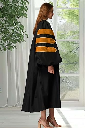 Image of MyGradDay Unisex Deluxe Graduation Doctorate Robe with Gold Piping Available for Customization
