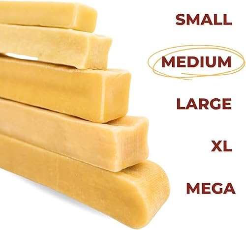 Bully Bunches Premium Blueberry Himalayan Yak Chew for Dogs, All-Natural, Long-Lasting, Authentic Yak Milk, Healthy Dental Chew, High-Protein, Grain-Free (Medium, 2 Pack)