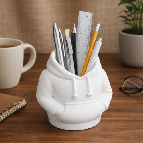 Image of Deskart Stylish 3D Printed Hoodie Shape Pen Holder | Unique Plastic Desk Organizer Stand Made with PLA Material for Office Desk and Study Table for Kids Gifting