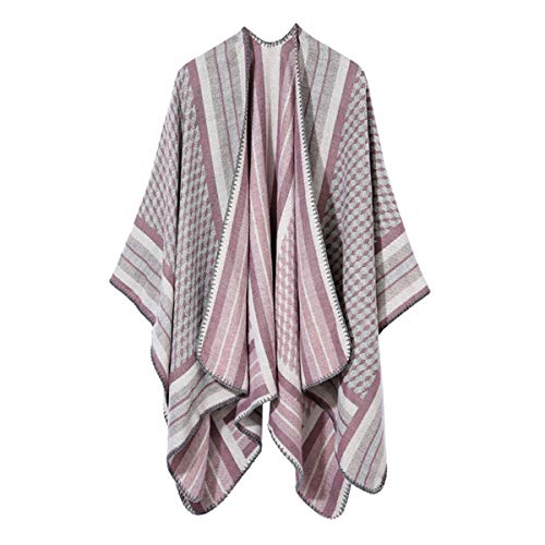Image of LittleMax Women's Shawl Wraps, Fall Clothes Open Front Boho Cardigan Plaid Knitted Sweater