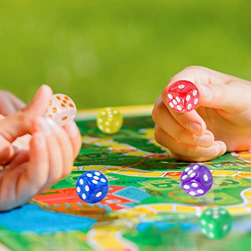 Nitoy 50-Pack Pearl Colors 16Mm Round Corner Game Dice Set, 6-Sided Solid Multicolor Acrylic Dices For Board Games (Marble Texture) #TOP5