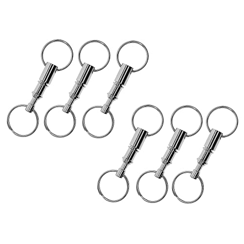 WNDUOKXH Paquete de 6 llaveros portátiles desmontables, llaveros extraíbles de liberación rápida chapados en acero para mujeres y hombres, accesorios, regalos Cover