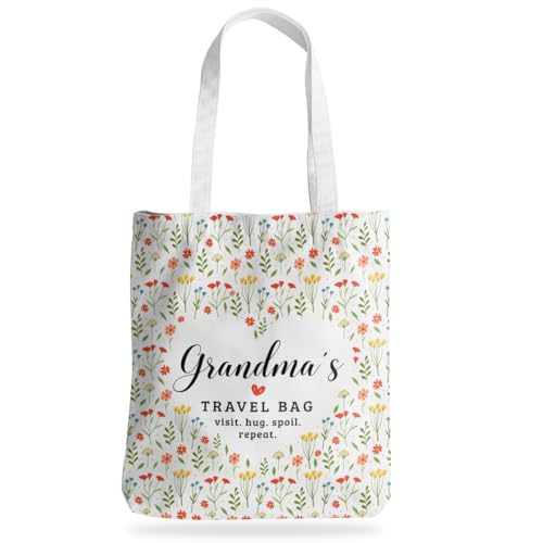 Colorful Grandma Birthday Gifts Travel Beach Tote Bag Grandma Gifts Reusable Grocery Bags Tote Bag Mothers Day Christmas Appreciation for Women Grandma Grandmother Weekender Shopping Grocery Bag