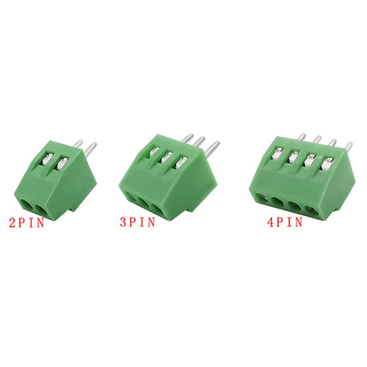 Harissess 50 Stück 2.54mm 0.1" Pitch PCB Montage Schraubklemmenblock-Anschluss,2P 3P 4P Klemmen Terminal 6A für 26-18AWG Kabel